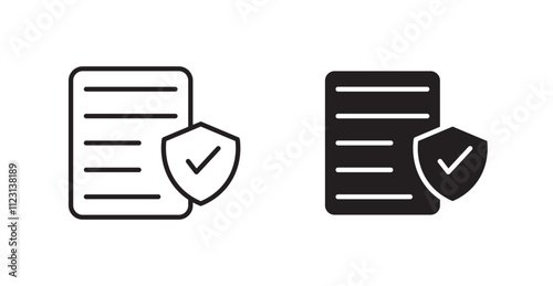 Insurance policy flat simple vector symbols illustration.