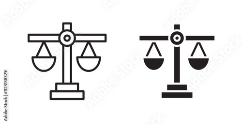 Scales of justice flat simple vector symbols illustration.