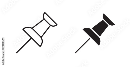 Push pin flat simple vector symbols illustration.
