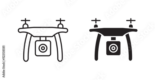Drone flat simple vector symbols illustration.