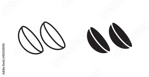contact lenses flat simple vector symbols illustration.
