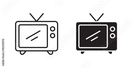 Television flat simple vector symbols illustration.