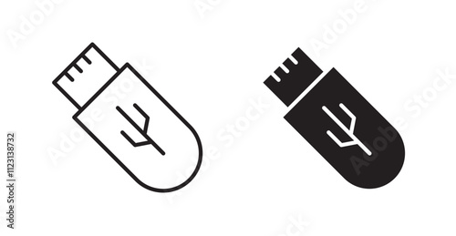 usb drive flat simple vector symbols illustration.