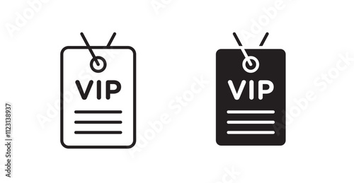 VIP pass flat simple vector symbols illustration.