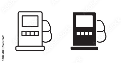 Gas station flat simple vector symbols illustration. photo