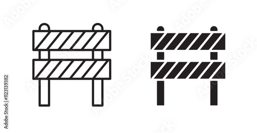 Roadblock flat simple vector symbols illustration.