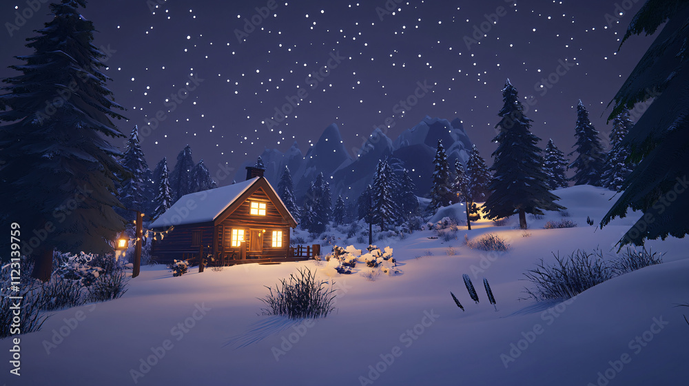 Fototapeta premium winter landscape with church