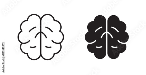 Brain flat simple vector symbols illustration.