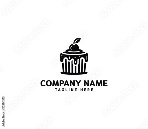 Vector abstract cake logo design. Birthday cake logo. Sweet cake logo. Cake bakery logo. Cake shop