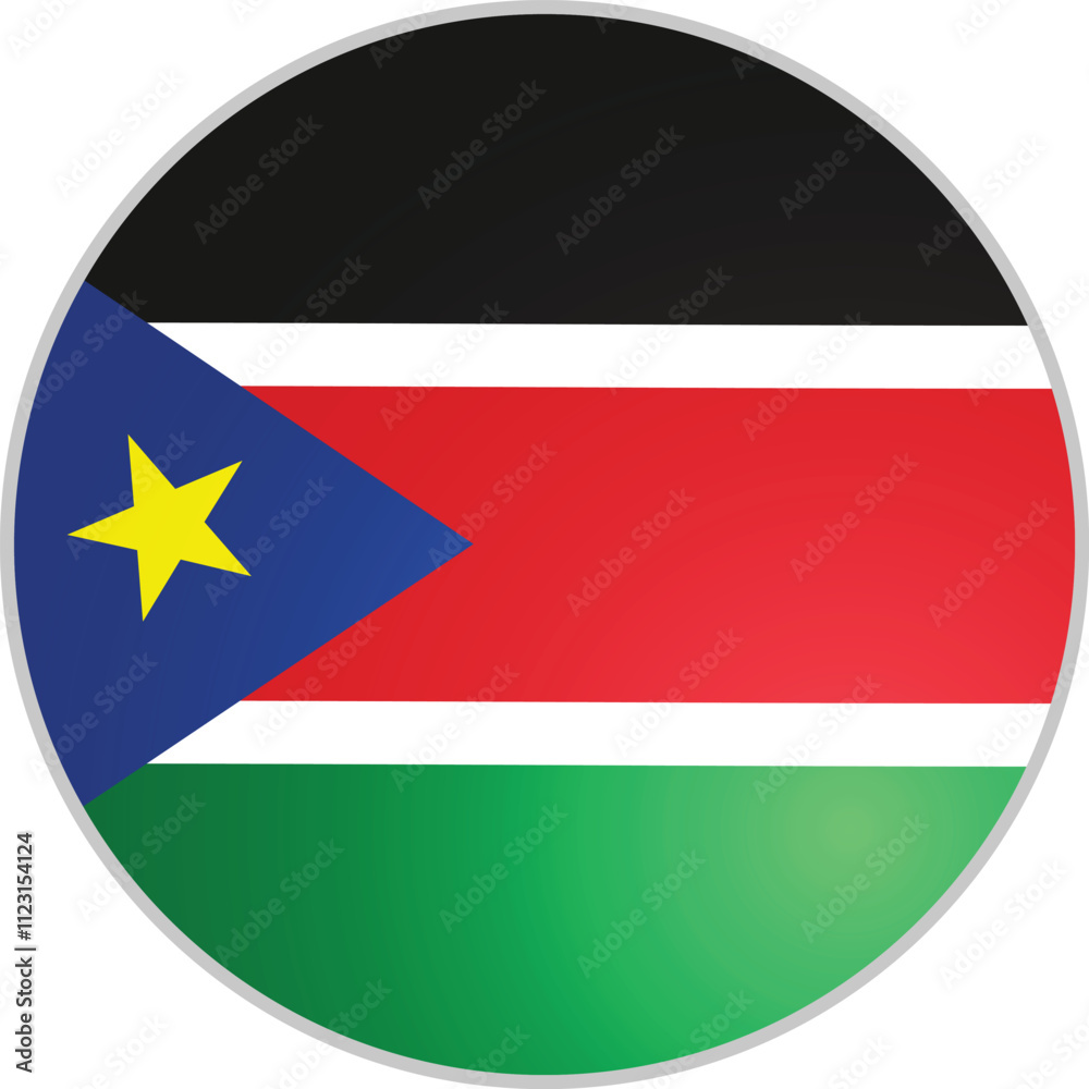 Fototapeta premium South Sudan Round Flag Vector