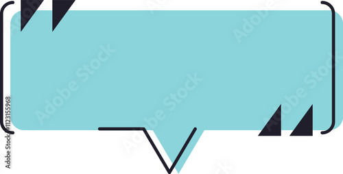 Light blue speech bubble featuring rounded corners, quotation marks, and a pointed tail, offering generous space for custom text or quotes, ideal for communication and expression