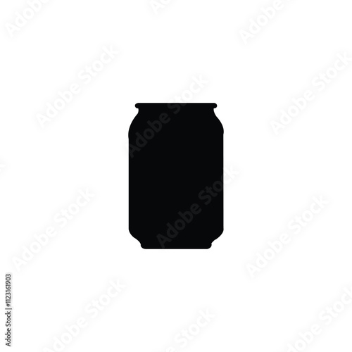 Beer can silhouette vector art white background. Soda can isolated on white background.