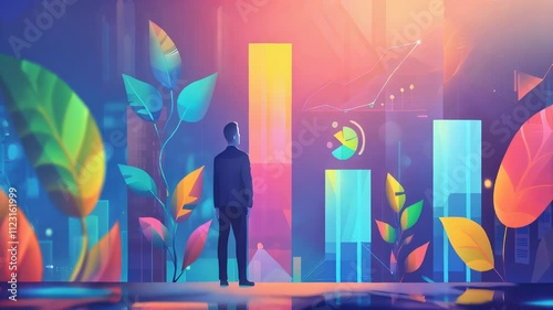 A data-driven composition highlighting the impact of sustainable business practices on profit margins