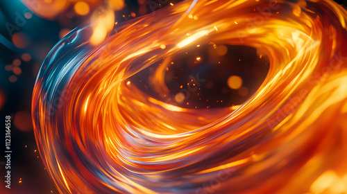 Fiery Swirl of Bold Acrylic Colors Dancing in Frenetic Arcs and Lines Interweaving to Create an Explosive Visual of Chaotic Movement