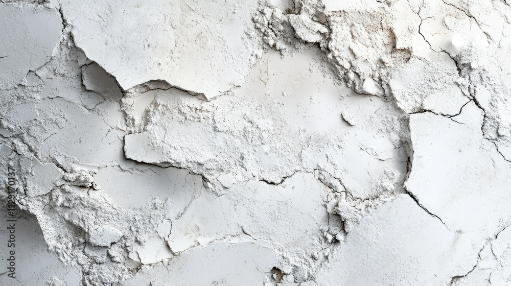 Fototapeta premium Close-up of cracked white powder texture.