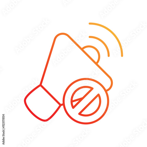 No Sound gradient icon with white background vector stock illustration