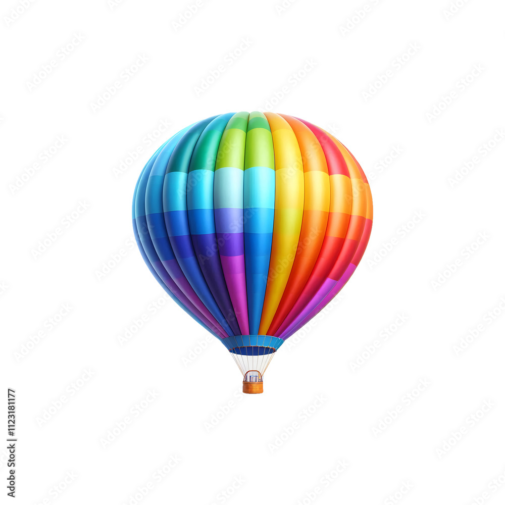 Fototapeta premium Colorful 3d Air Balloon isolated on transparent background