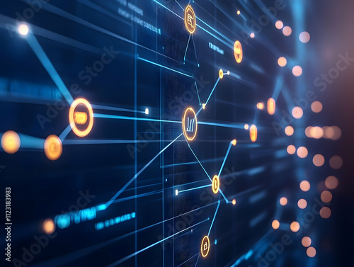 Abstract Network 3D Illustration