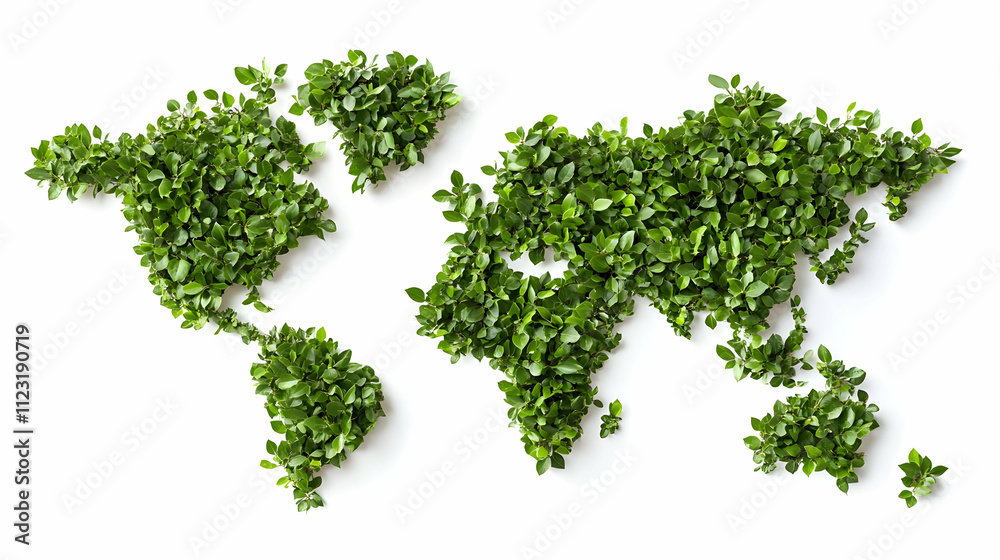 Obraz premium Green World Map Illustration