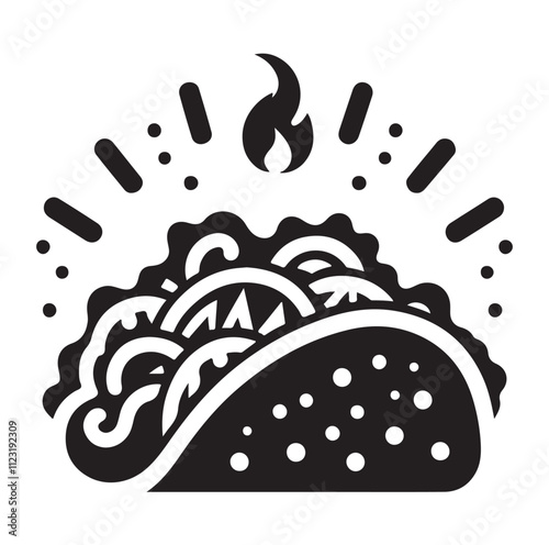 Taco silhouette vector illustration