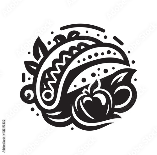 Taco silhouette vector illustration