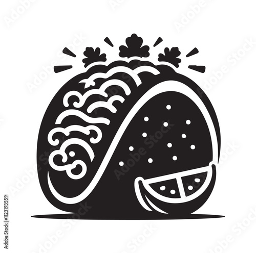 Taco silhouette vector illustration