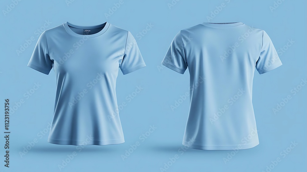 Women's Light Blue T-Shirt Mockup Women's Light Blue T-Shirt Mockup