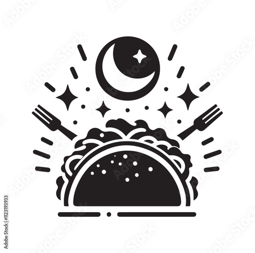 Taco silhouette vector illustration