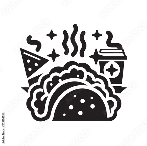 Taco silhouette vector illustration
