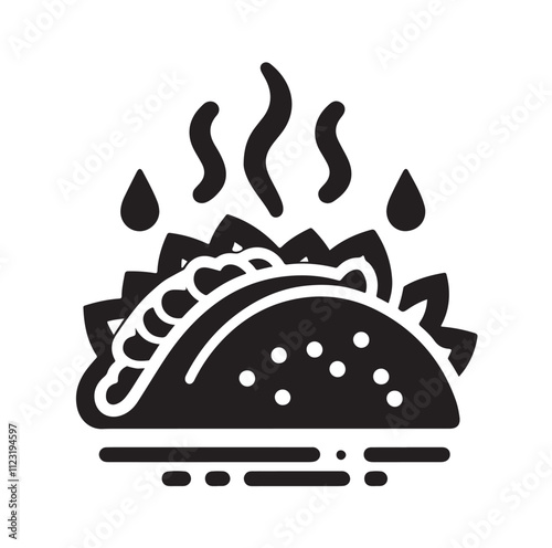 Taco silhouette vector illustration