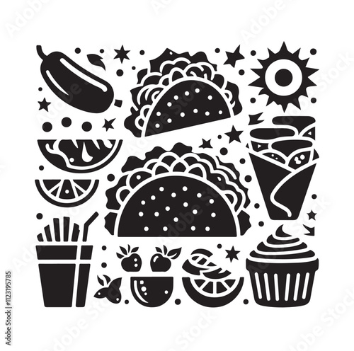 Taco silhouette vector illustration