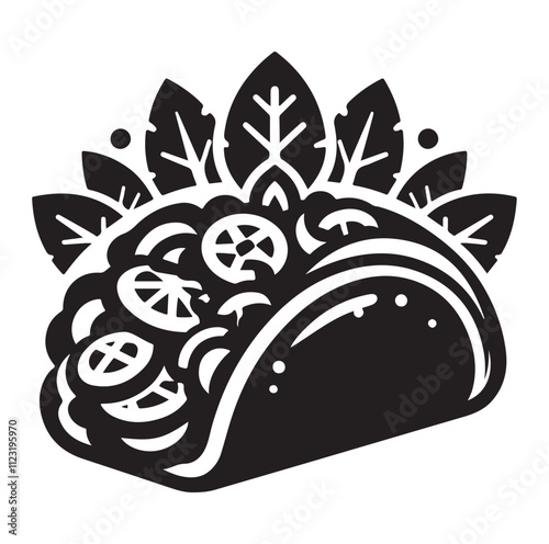 Taco silhouette vector illustration