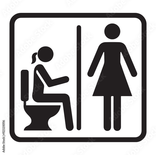 toilet sign icon silhouette vector illustration