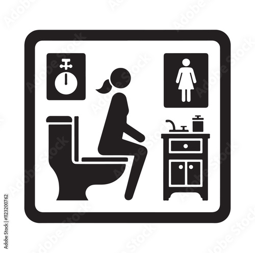 toilet sign icon silhouette vector illustration