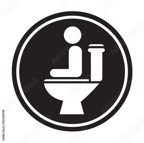 toilet sign icon silhouette vector illustration
