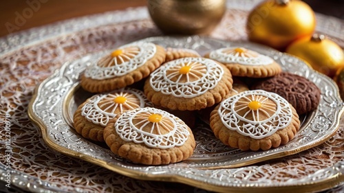 Kahk El Eid - Cookies of Eid El Fitr Islamic Feast.  Ramadan sweets. photo