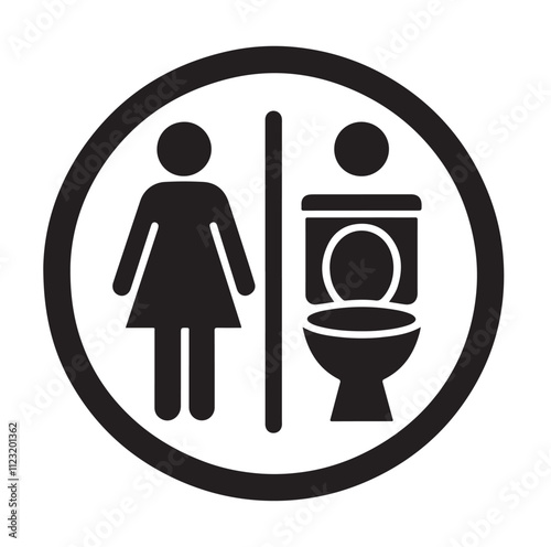 toilet sign icon silhouette vector illustration