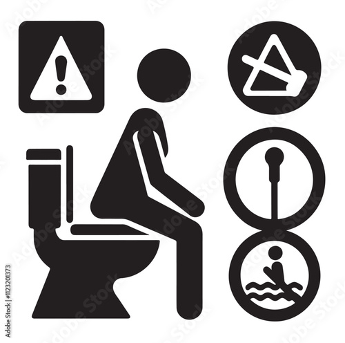 toilet sign icon silhouette vector illustration