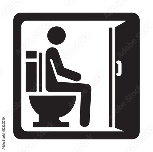 toilet sign icon silhouette vector illustration
