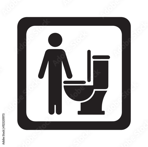 toilet sign icon silhouette vector illustration
