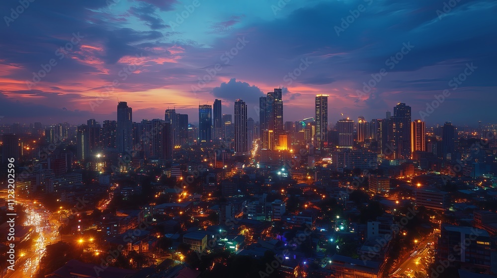 Obraz premium sunset over the city
