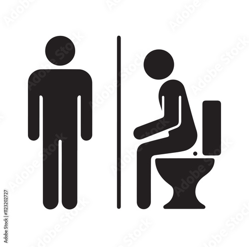 toilet sign icon silhouette vector illustration