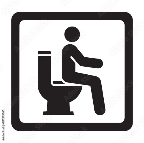 toilet sign icon silhouette vector illustration