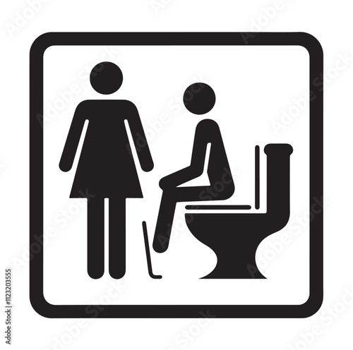 toilet sign icon silhouette vector illustration