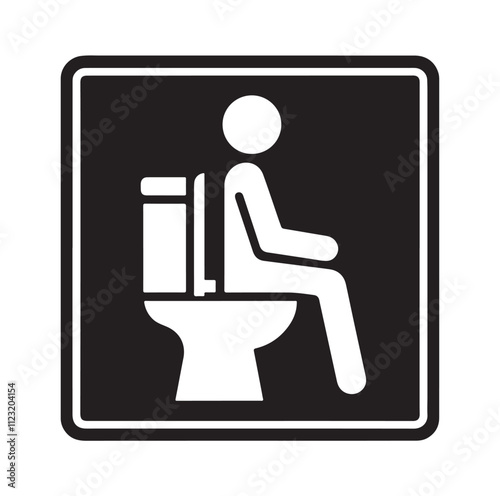 toilet sign icon silhouette vector illustration