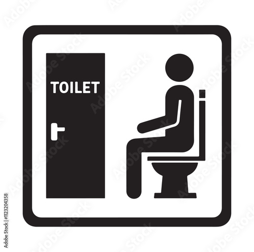 toilet sign icon silhouette vector illustration