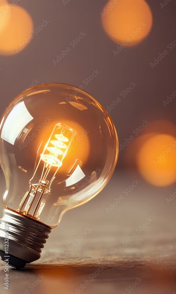 bulb 4k design video orange solution business light innovation idea bright concept inspiration