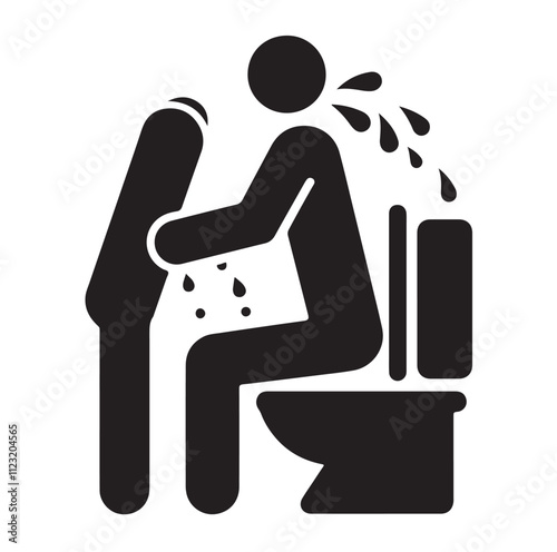 toilet sign icon silhouette vector illustration