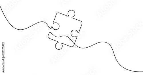 Jigsaw puzzle piece game border card decoration flat design vector