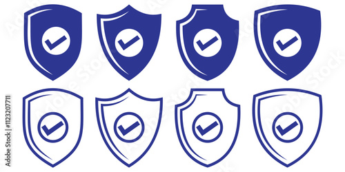 Shield check mark icon, or  shield security protection icon  vector illustration eps 10.